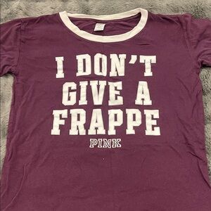 PINK Victoria's Secret Purple Tee with White Lettering